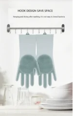 2Pcs ব্রাশসহ সিলিকন ওয়াশিং গ্লাভস - Image 2