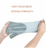 2Pcs ব্রাশসহ সিলিকন ওয়াশিং গ্লাভস - Image 7